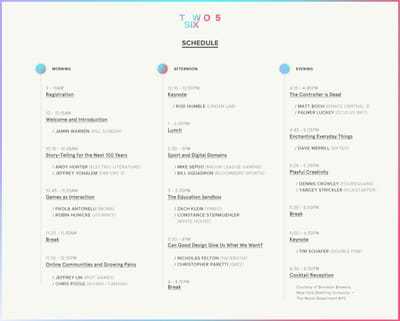 Twofivesix schedule is up! Keynotes from Tim Schafer and heads of Kickstarter, Foursquare, Linden Lab and more!