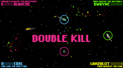 LAZA KNITEZ!! is like Samurai Gunn with runaway spaceships