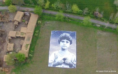 This artwork shows drone pilots the dejected glances of their faceless victims