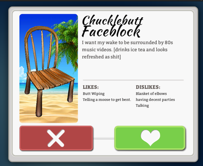 Here’s a game about sexual relations with a chair to confuse and disturb you