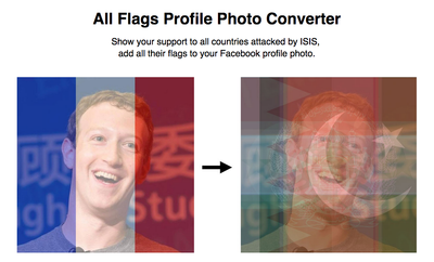 Facebook filter adds the flags of all countries attacked by ISIS to your profile picture