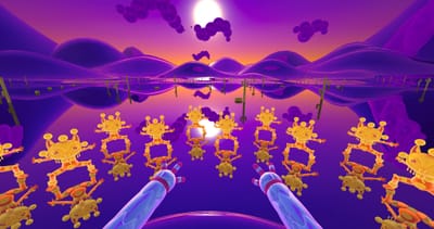 Chrome-tinged cats come to life in this colorful VR music video