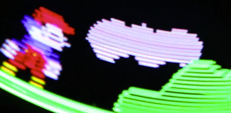 See Mario and Pac-Man transformed from pixels into 3D light
