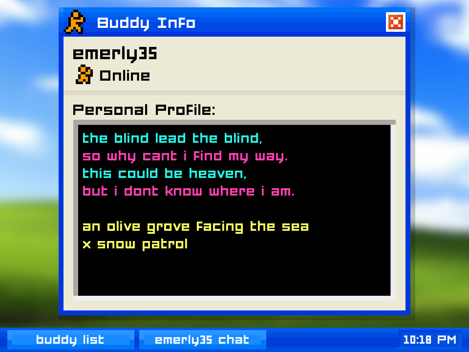 Relive those awkward AIM chats from your youth with this videogame