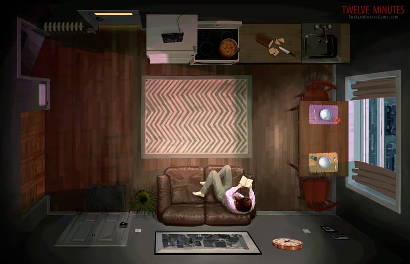 Inside the Kubrickian spaces of Twelve Minutes