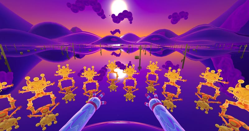 Chrome-tinged cats come to life in this colorful VR music video