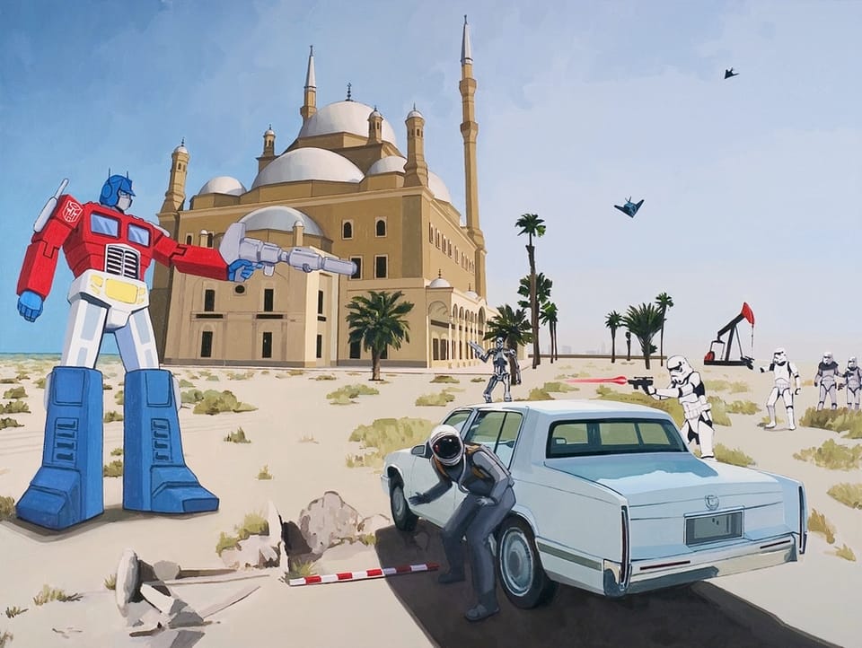 For your weekend enjoyment: Paintings of an astronaut touring the world of pop